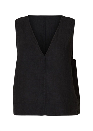 Linnia sl reversible linen top Sort Selected Femme 